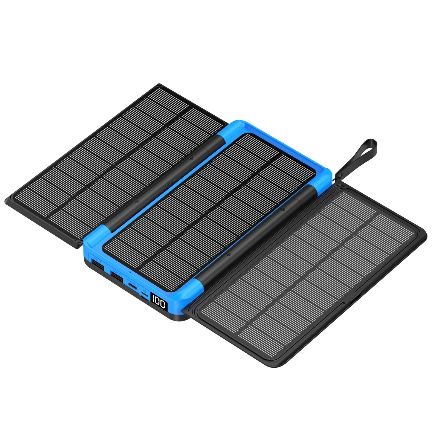 3-Panel Solar Power Bank 20000mAh | Wireless Charging